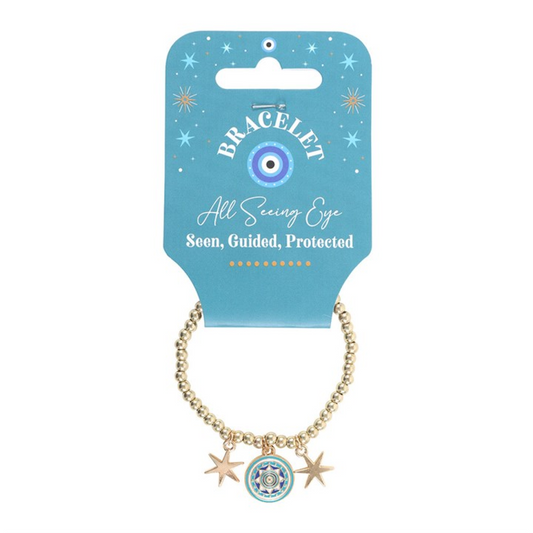 All Seeing Eye Beaded Charm Bracelet