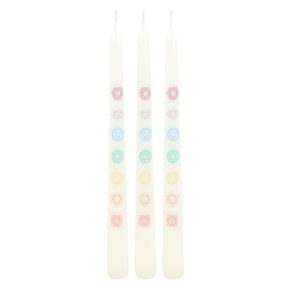 Set of 3 Chakra Balancing Taper Dinner Candles