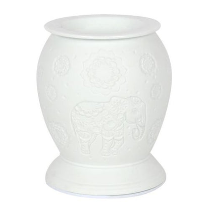 Elephant White Ceramic Electric Oil Burner and Wax Warmer